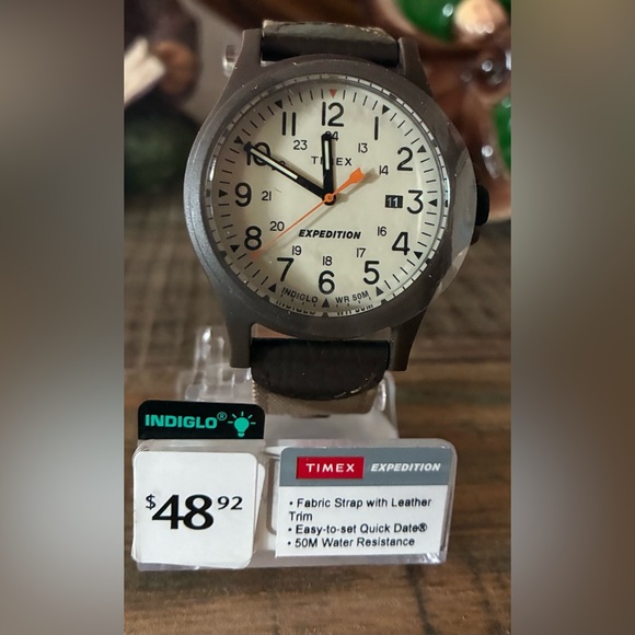 Timex Other - Timex Expedition Fabric Strap with Leather Trim Watch